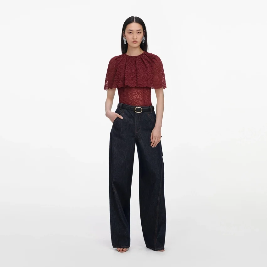 Burgundy Lace Cape Top Burgundy Lace Cape Top