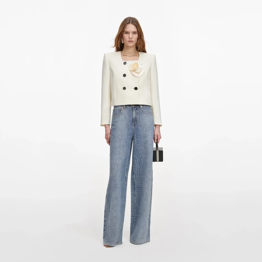 Cream 3D Flower Jacket Cream 3D Flower Jacket