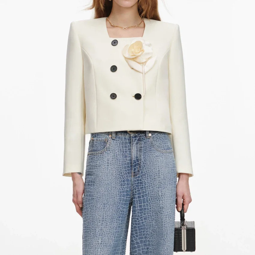 Cream 3D Flower Jacket Cream 3D Flower Jacket