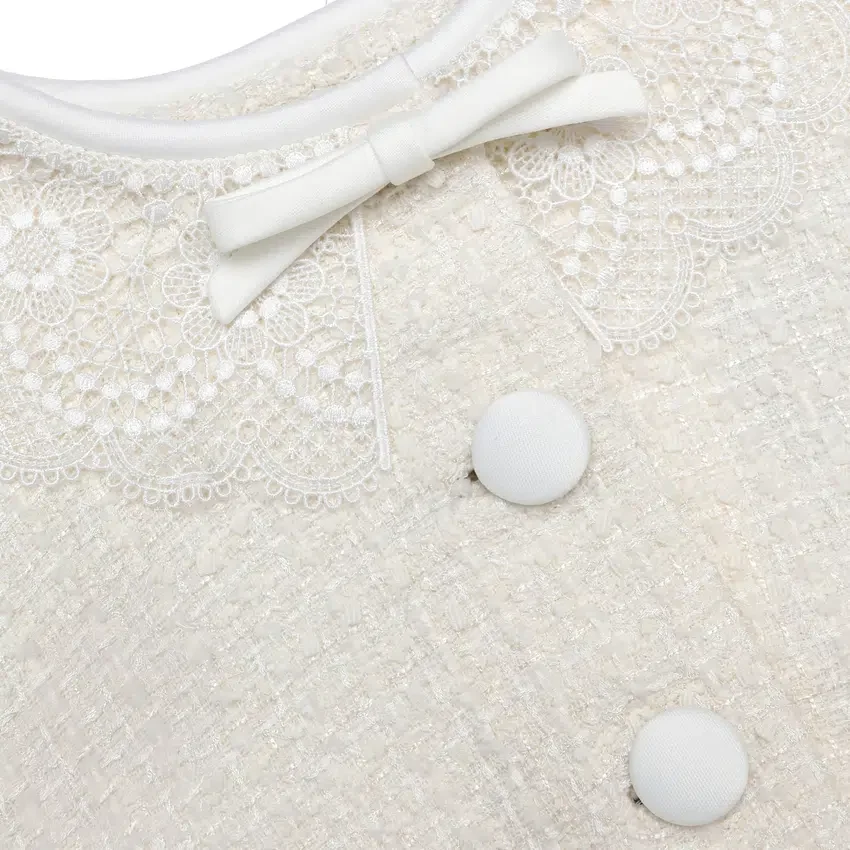 Cream Boucle Lace Collar Jacket Cream Boucle Lace Collar Jacket