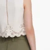 Cream Broderie Denim Top Cream Broderie Denim Top