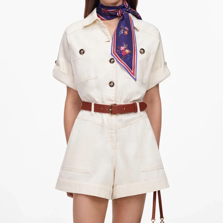 Cream Denim Playsuit Cream Denim Playsuit