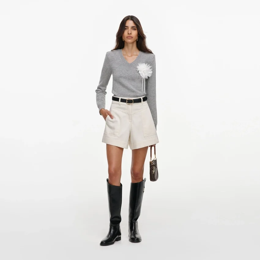 Cream Denim Short Cream Denim Short