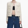 Cream Embellished Boucle Jacket Cream Embellished Boucle Jacket