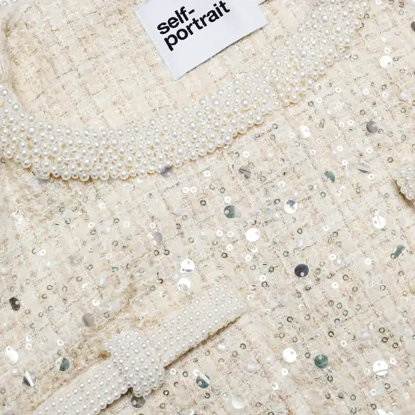 Cream Embellished Boucle Jacket Cream Embellished Boucle Jacket