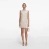 Cream Embellished Boucle Mini Dress