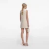 Cream Embellished Boucle Mini Dress