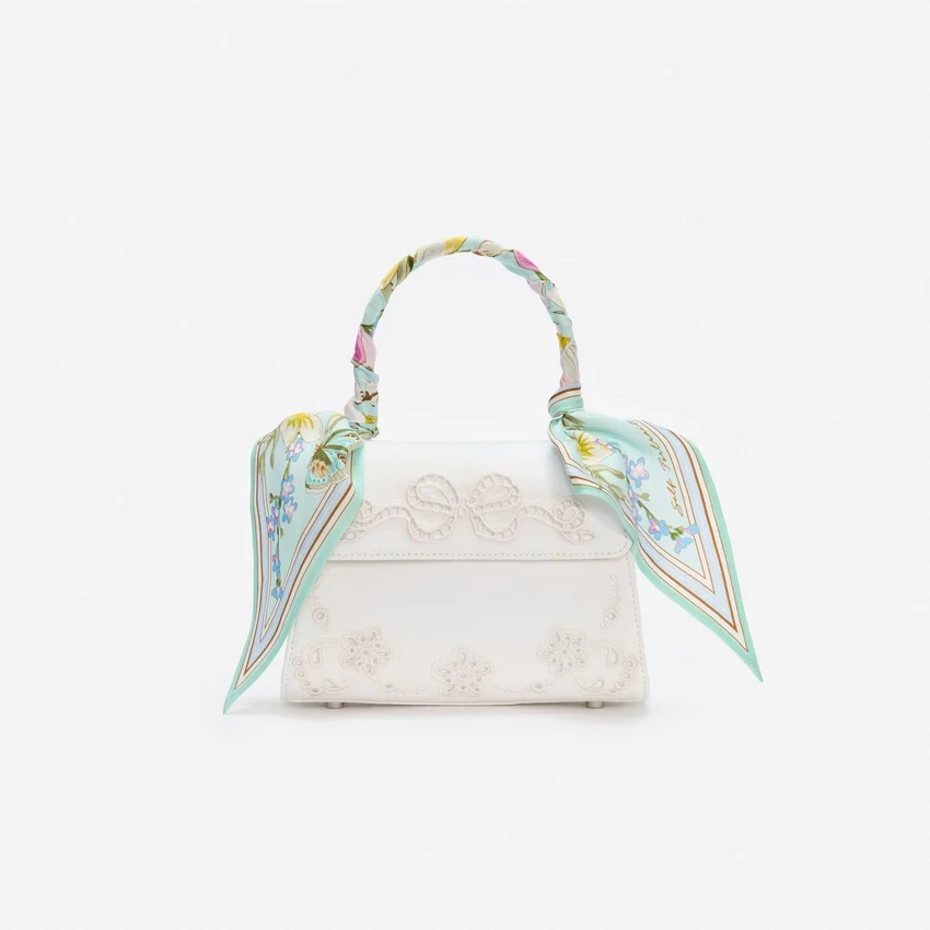 Cream Linen Mint Floral Mini Bag Cream Linen Mint Floral Mini Bag