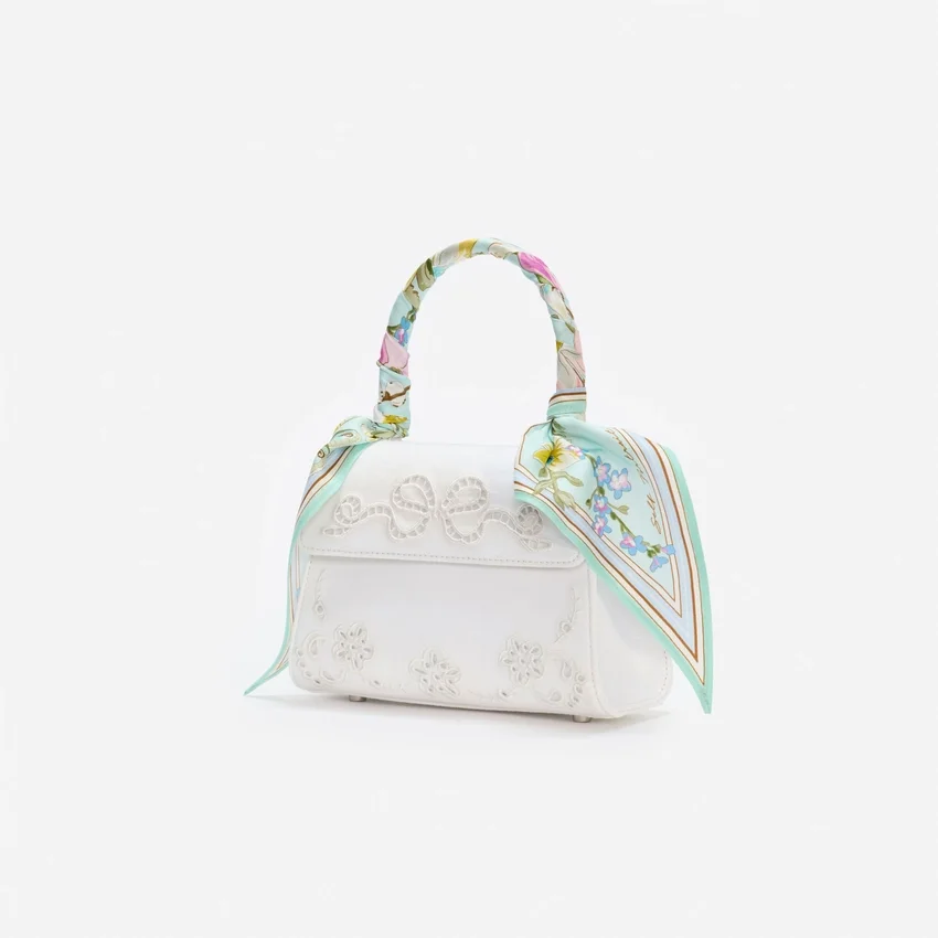 Cream Linen Mint Floral Mini Bag Cream Linen Mint Floral Mini Bag