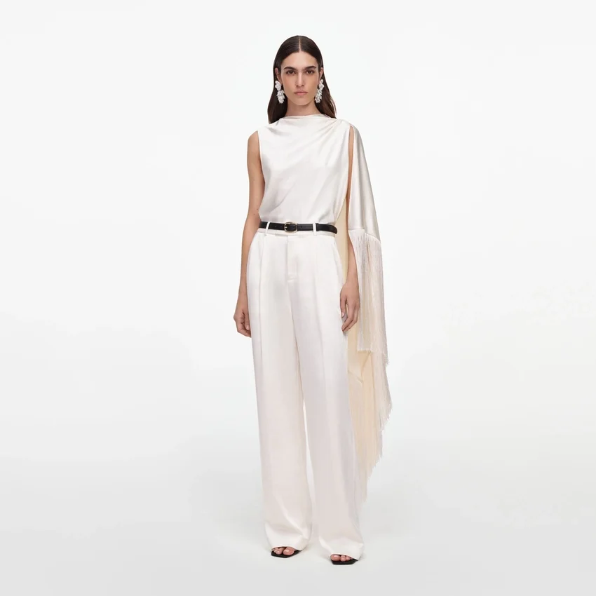 Cream Satin Trousers Cream Satin Trousers