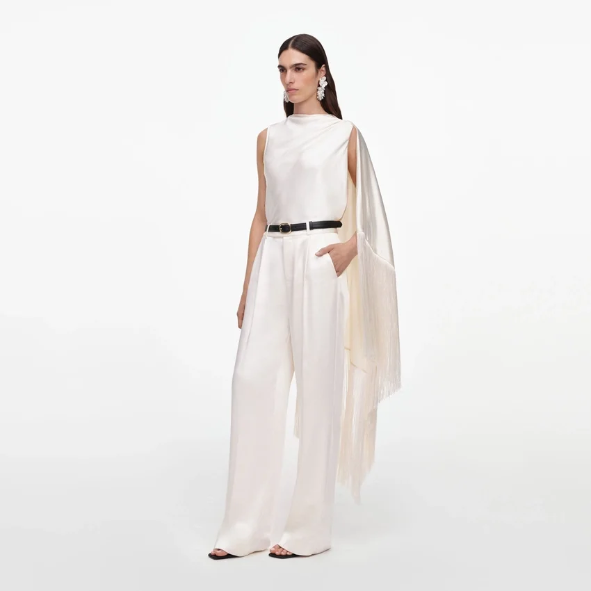 Cream Satin Trousers Cream Satin Trousers