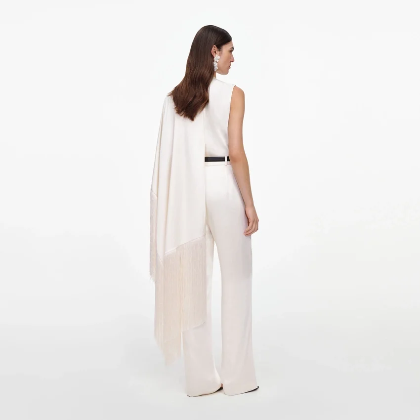 Cream Satin Trousers Cream Satin Trousers