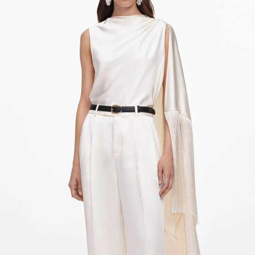 Cream Satin Trousers Cream Satin Trousers