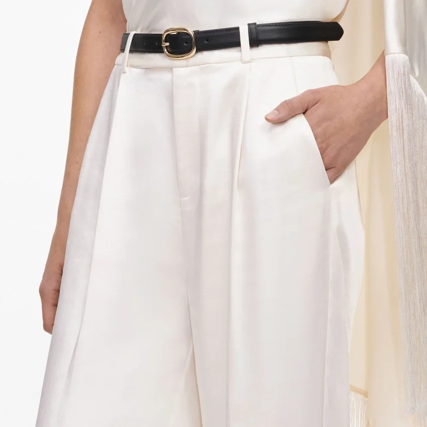 Cream Satin Trousers Cream Satin Trousers
