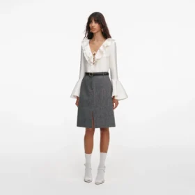 Cream Taffeta Ruffle Top Cream Taffeta Ruffle Top