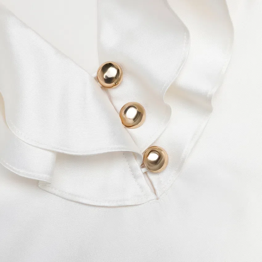 Cream Taffeta Ruffle Top Cream Taffeta Ruffle Top