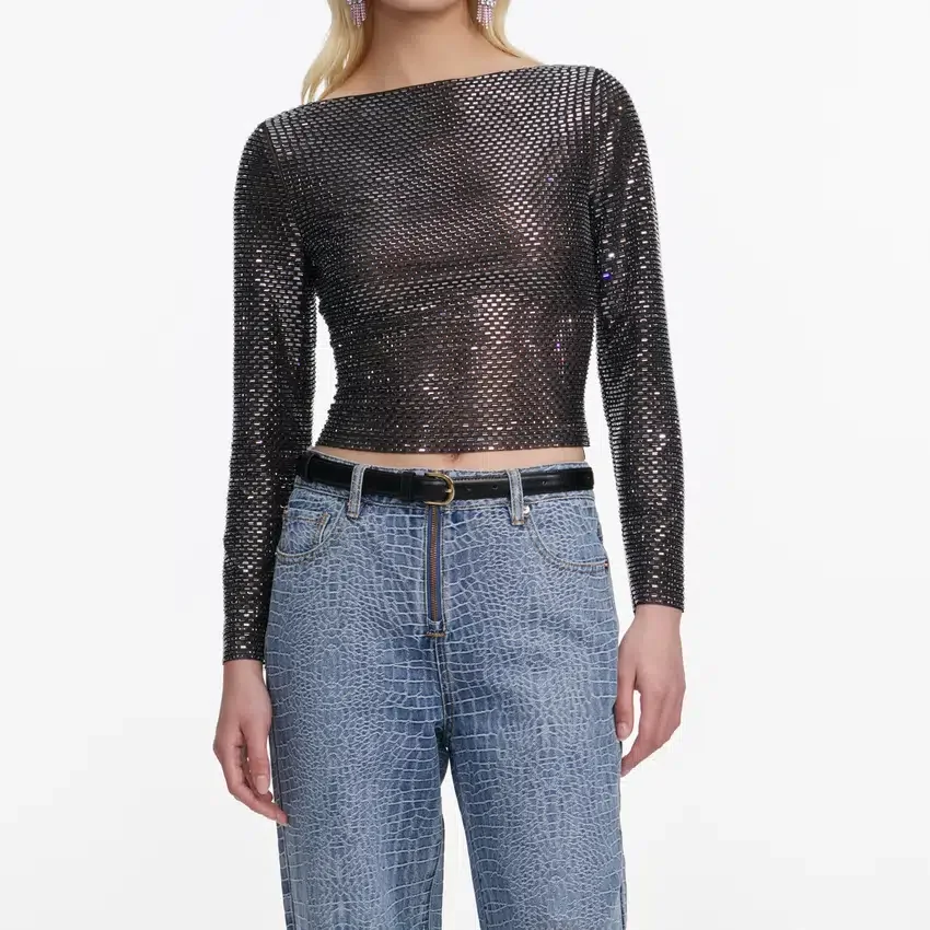 Croc Effect Straight Leg Jeans Croc Effect Straight Leg Jeans