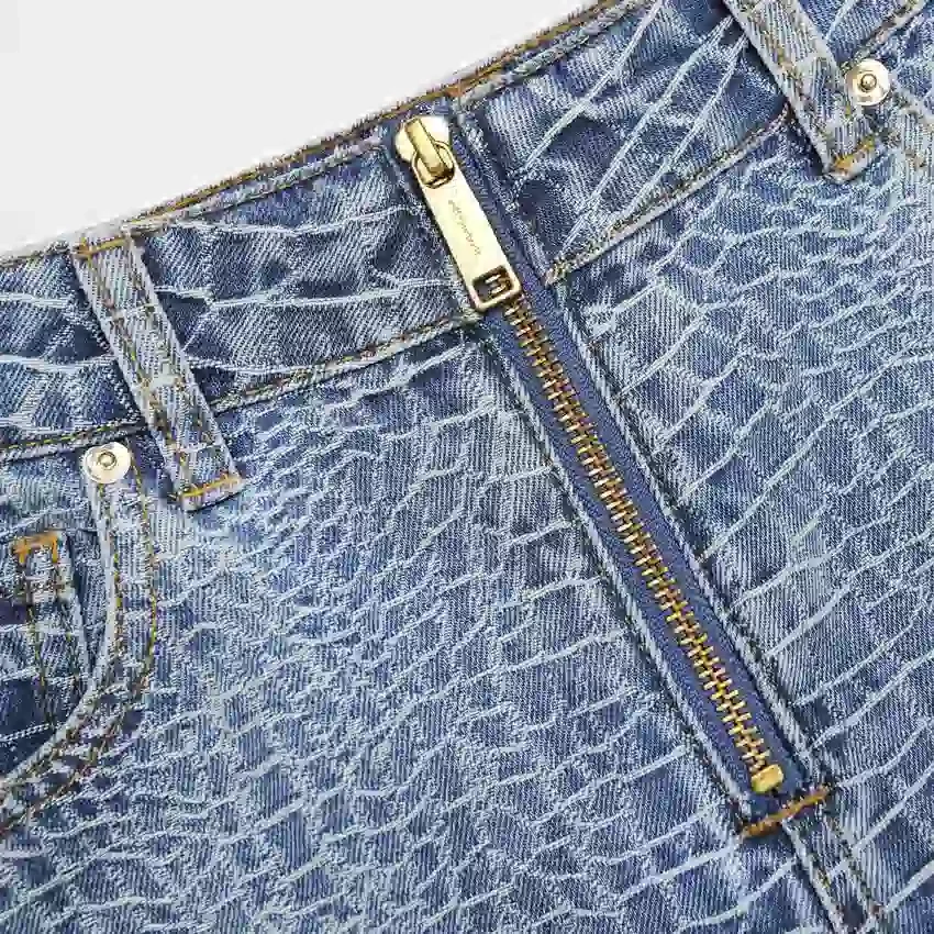 Croc Effect Straight Leg Jeans Croc Effect Straight Leg Jeans