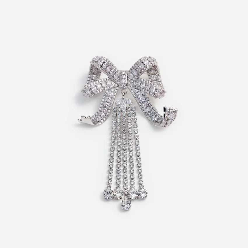 Crystal Bow Droplet Brooch Crystal Bow Droplet Brooch