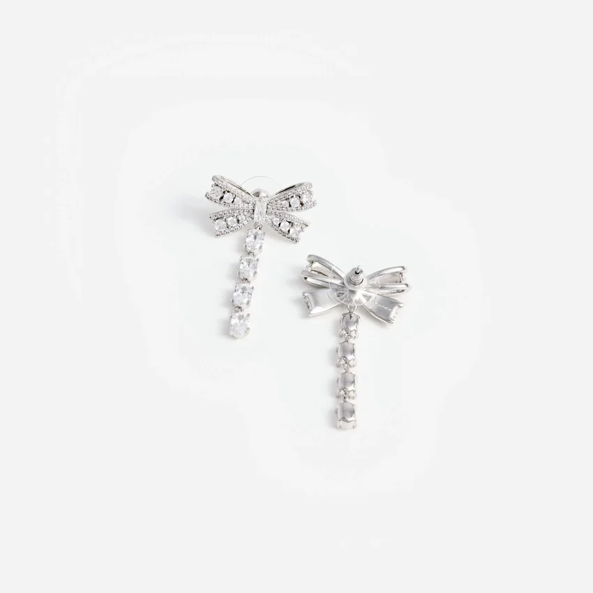 Crystal Bow Droplet Earrings Crystal Bow Droplet Earrings