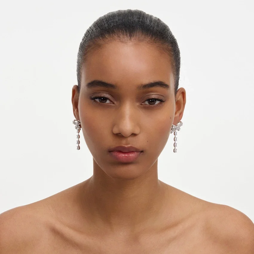 Crystal Bow Droplet Earrings Crystal Bow Droplet Earrings