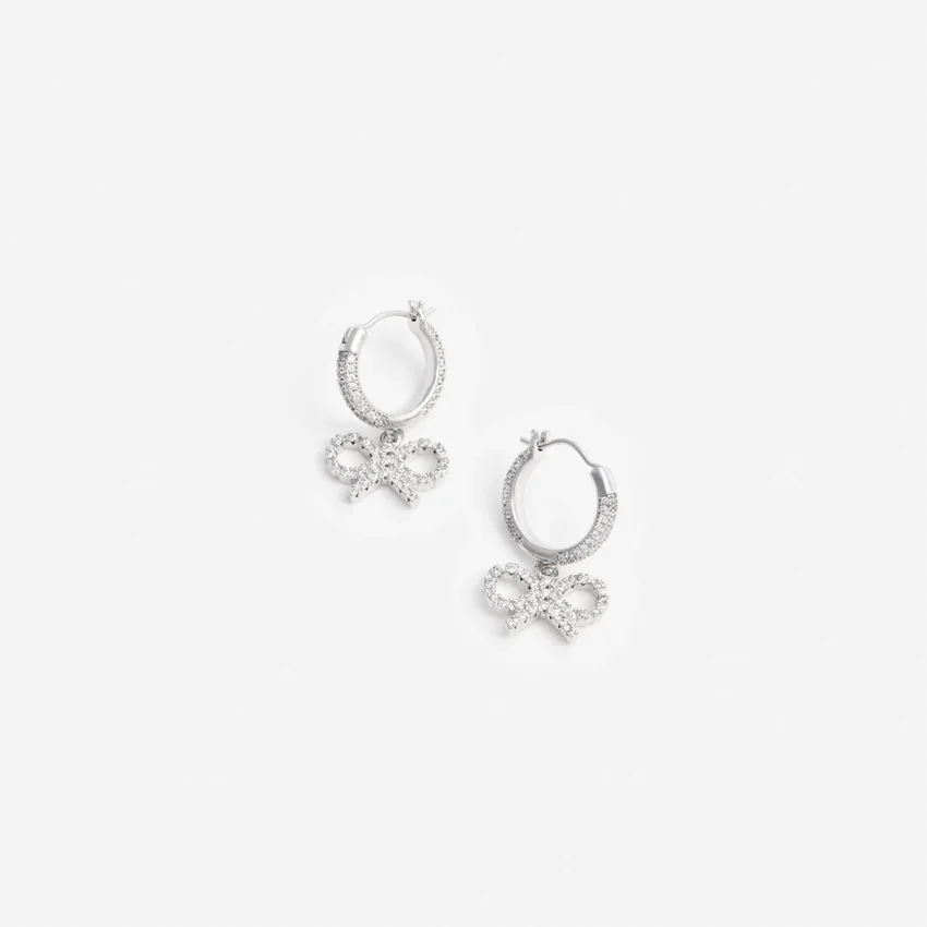 Crystal Bow Hoop Earrings Crystal Bow Hoop Earrings