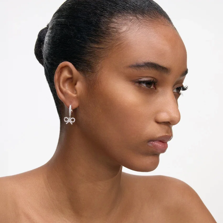 Crystal Bow Hoop Earrings Crystal Bow Hoop Earrings