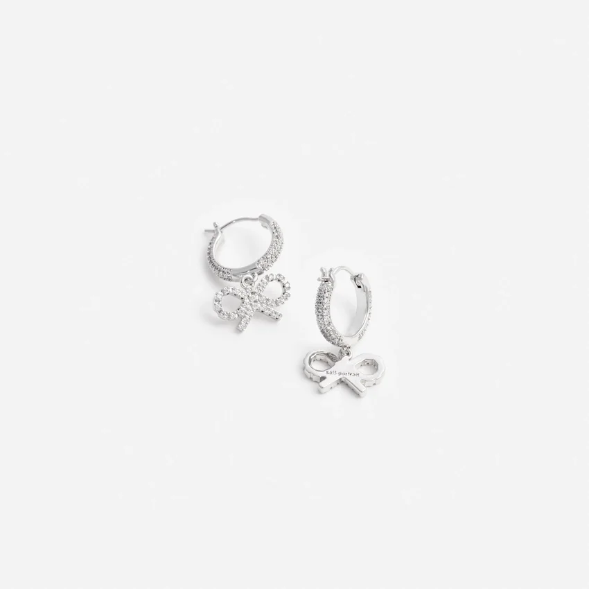 Crystal Bow Hoop Earrings Crystal Bow Hoop Earrings