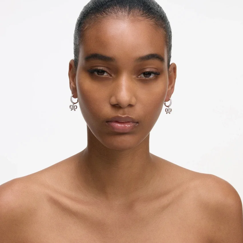 Crystal Bow Hoop Earrings Crystal Bow Hoop Earrings