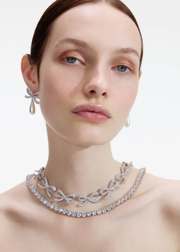 Crystal Bows Diamante Necklace Crystal Bows Diamante Necklace