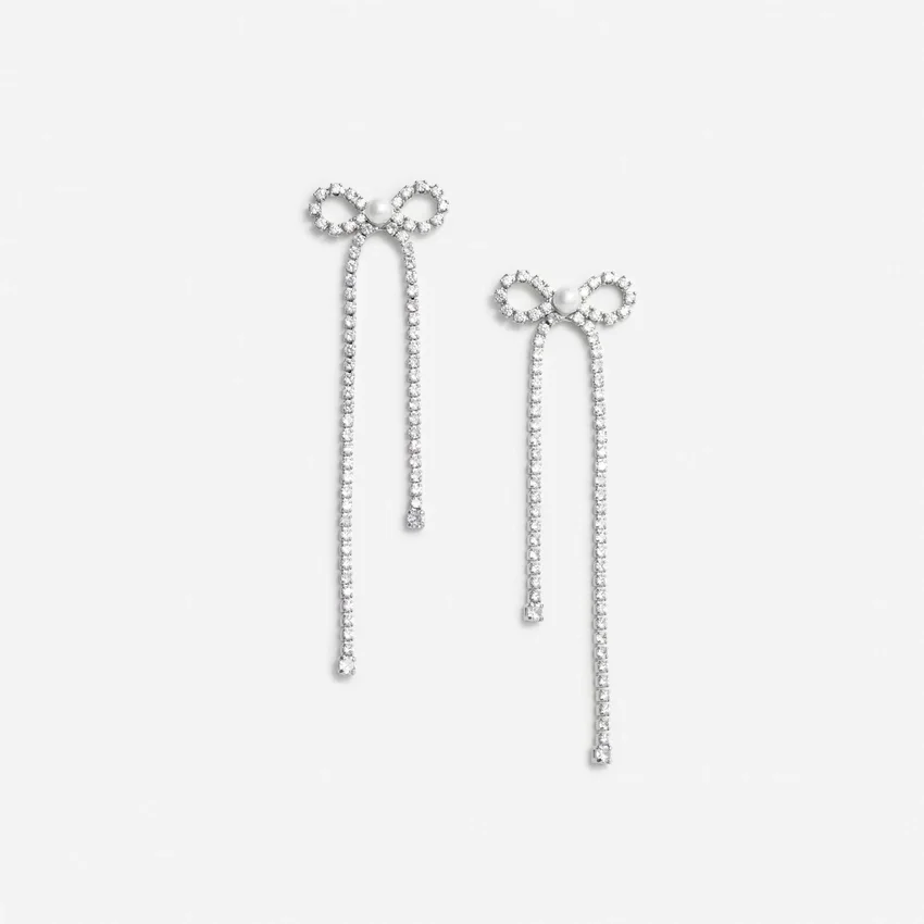 Crystal Droplet Bow Earrings Crystal Droplet Bow Earrings