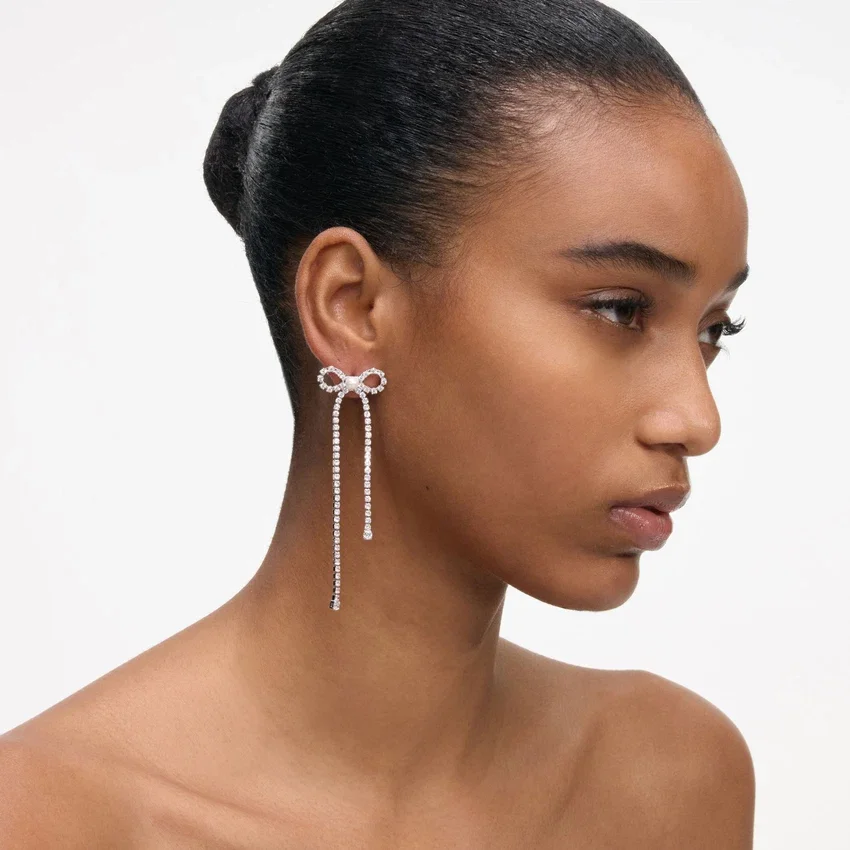 Crystal Droplet Bow Earrings Crystal Droplet Bow Earrings