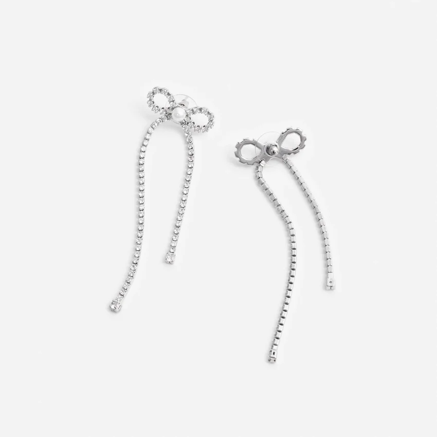 Crystal Droplet Bow Earrings Crystal Droplet Bow Earrings