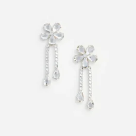 Crystal Flower Droplet Earrings