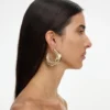 Crystal Gold Twisted Hoop Earrings Crystal Gold Twisted Hoop Earrings