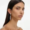 Crystal Pearl Tiered Drop Earrings Crystal Pearl Tiered Drop Earrings