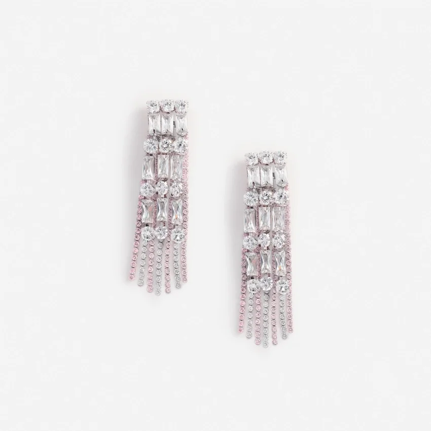 Crystal Pink Droplet Earrings Crystal Pink Droplet Earrings