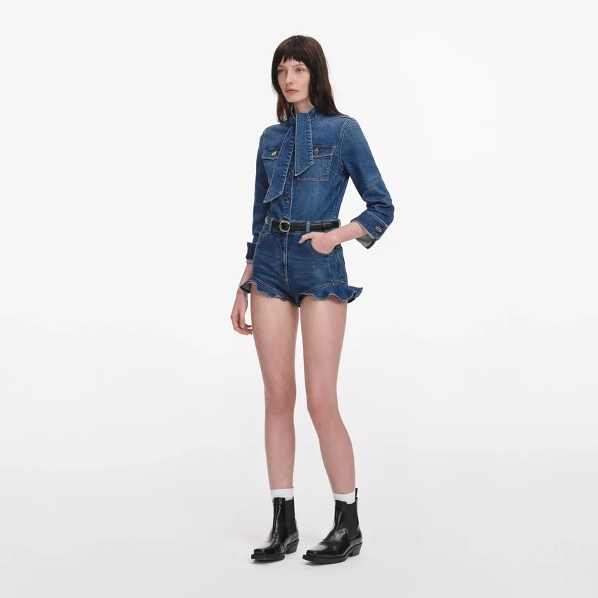Denim Frill Playsuit Denim Frill Playsuit