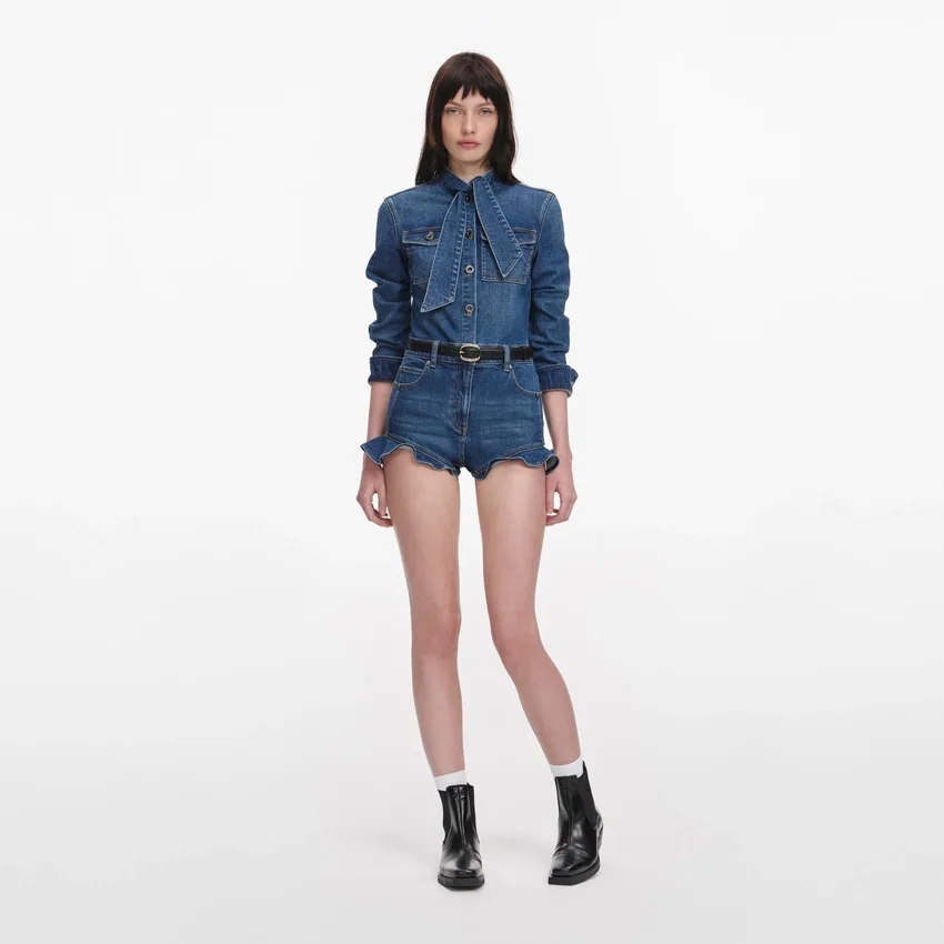 Denim Frill Playsuit Denim Frill Playsuit