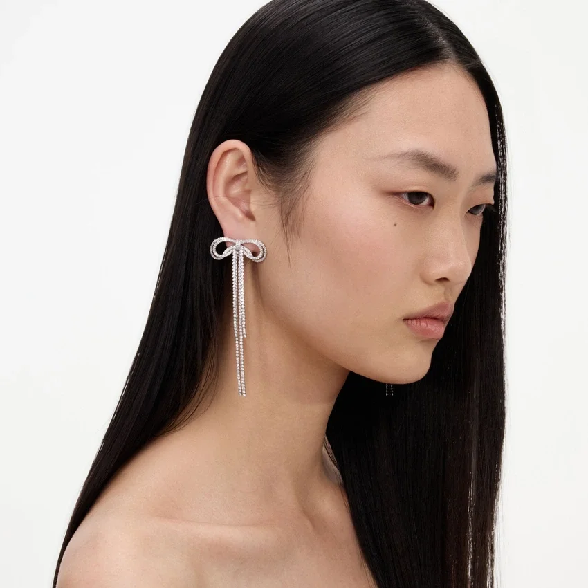 Double Crystal Bow Earrings Double Crystal Bow Earrings