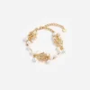 Gold Coral Pearl Bracelet