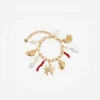 Gold Coral Pearl Charm Bracelet
