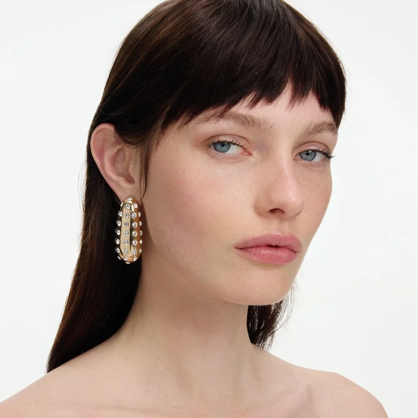 Gold Crystal Bar Earrings Gold Crystal Bar Earrings