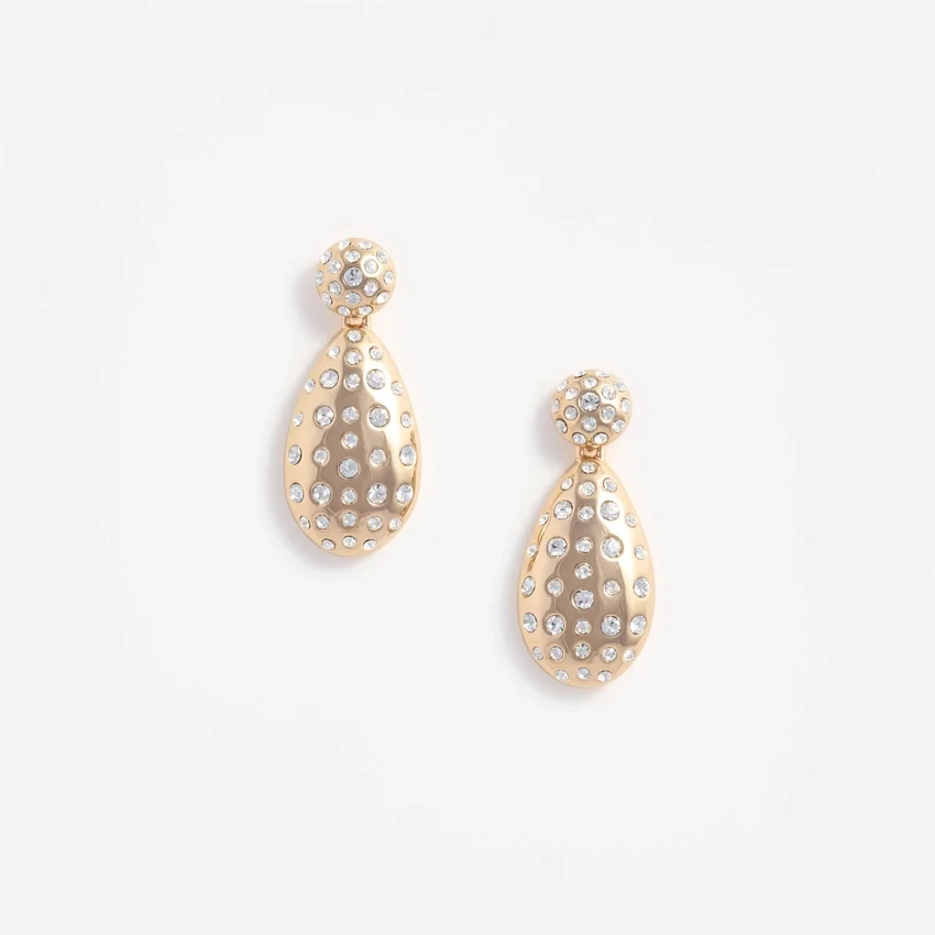Gold Crystal Drop Earrings Gold Crystal Drop Earrings