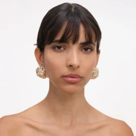 Gold Flower Cluster Earrings