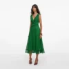 Green Chiffon Midi Dress