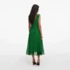 Green Chiffon Midi Dress