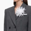 Grey Double Breasted Flower Blazer Grey Double Breasted Flower Blazer
