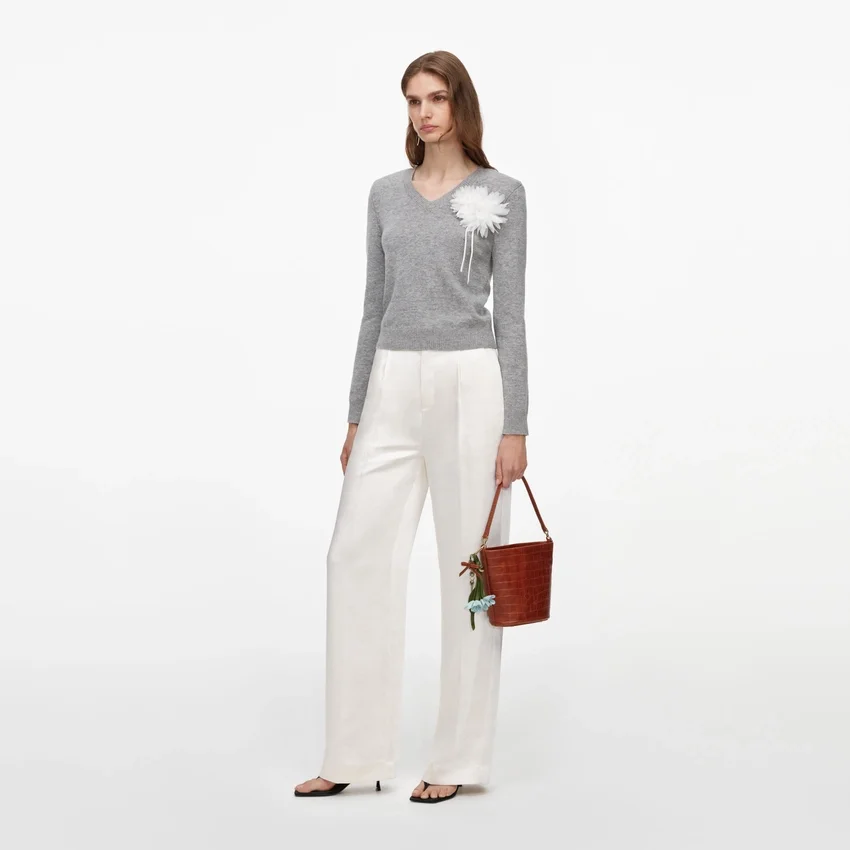 Grey Flower Wool Jumper Grey Flower Wool Jumper