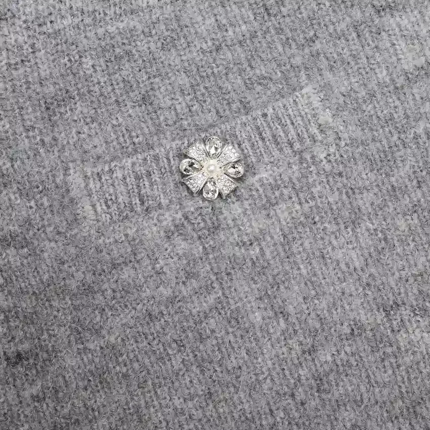 Grey Fluffy Knit Mini Skirt Grey Fluffy Knit Mini Skirt